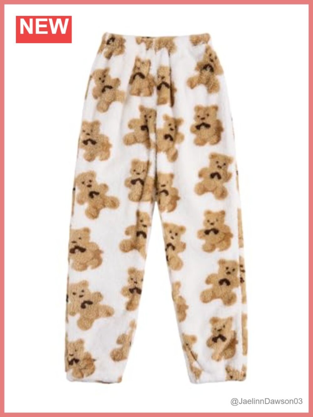 Fuzzy Buffalo Plaid Pajama Pants Elastic Waist Loungewear Sleep Bottoms
